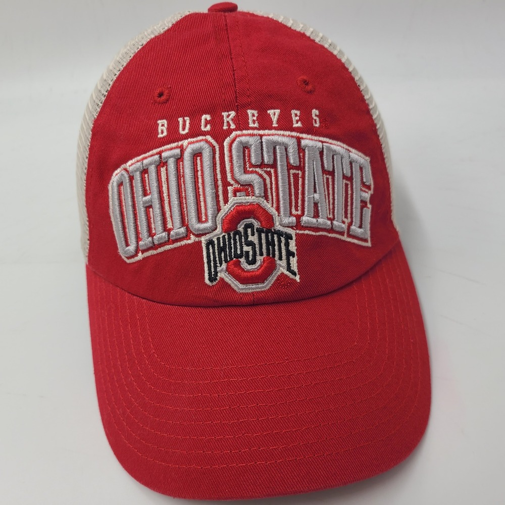 Ohio State Buckeyes Hat Snapback Trucker Mesh Fan Favorite Red Beige NCAA Men